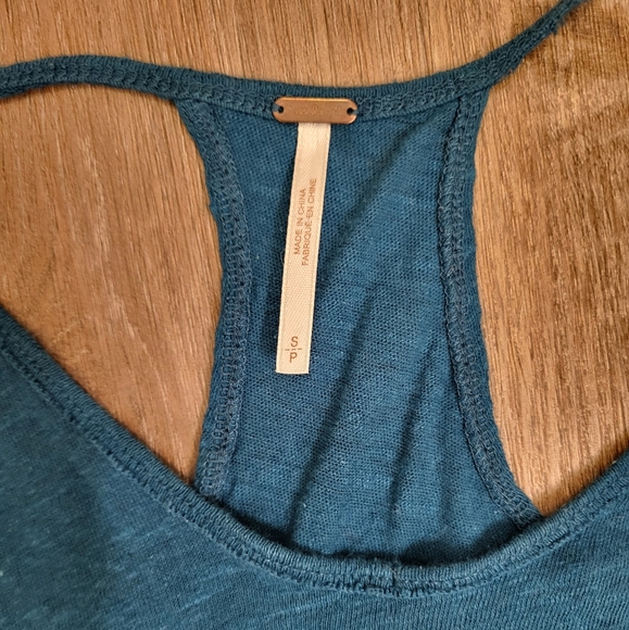 Free People Crescent Moon Jersey Pullover Top In Peacock Size Small - Picture 6 of 8